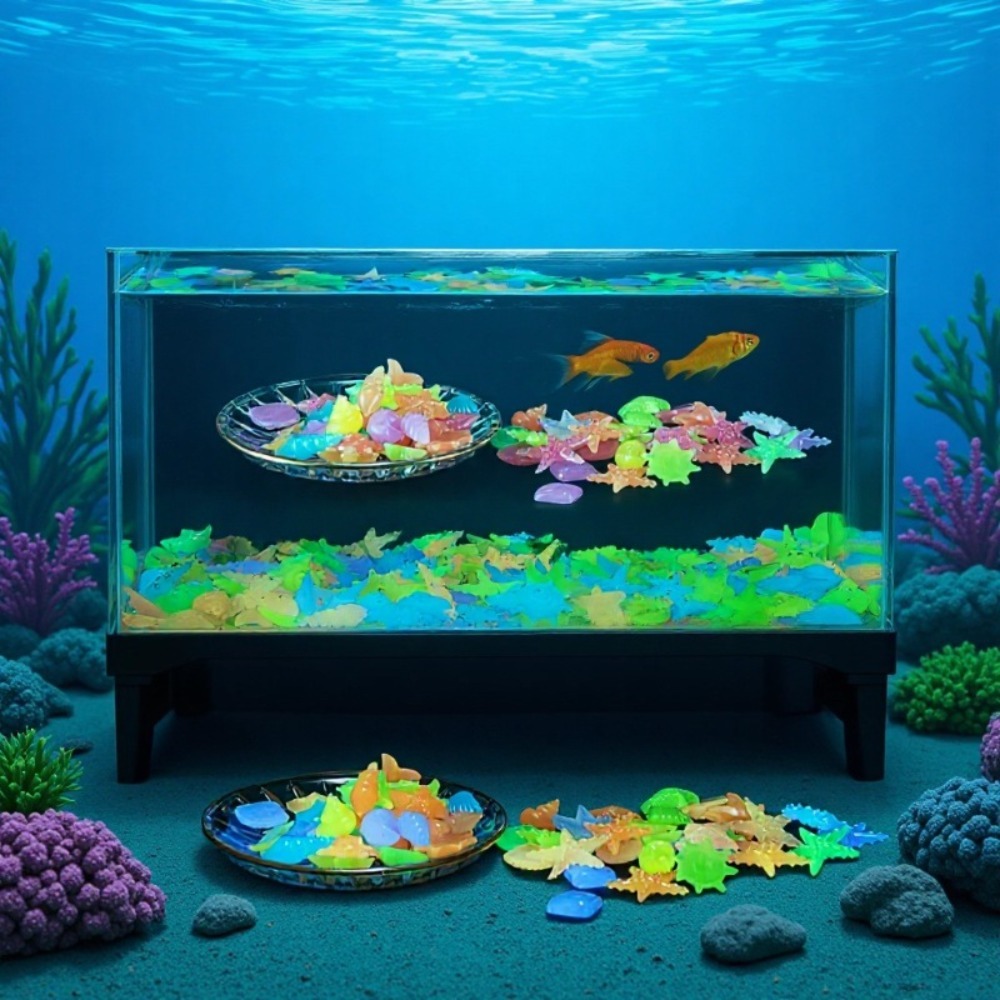 빛나는 해양석, 형광 조개껍데기, 화려한 불가사리 -  - Aquarium Marine Plants 리뷰 및 가격