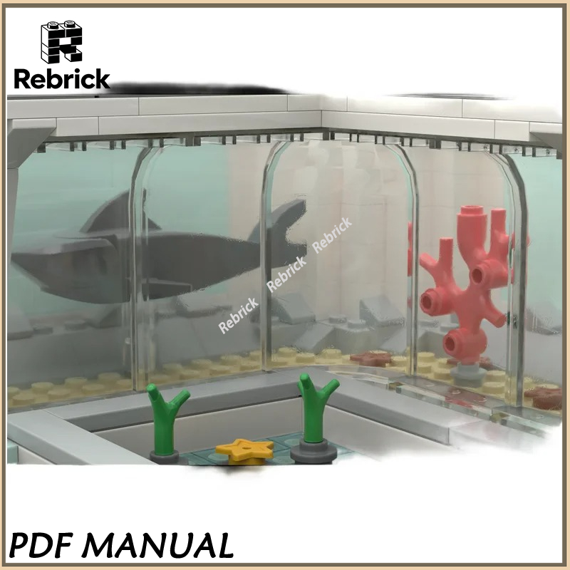현실적인 도시 수족관 MOC 빌딩 블록 도시 해양 전시 - Marine Aquarium Exhibition 리뷰 및 가격