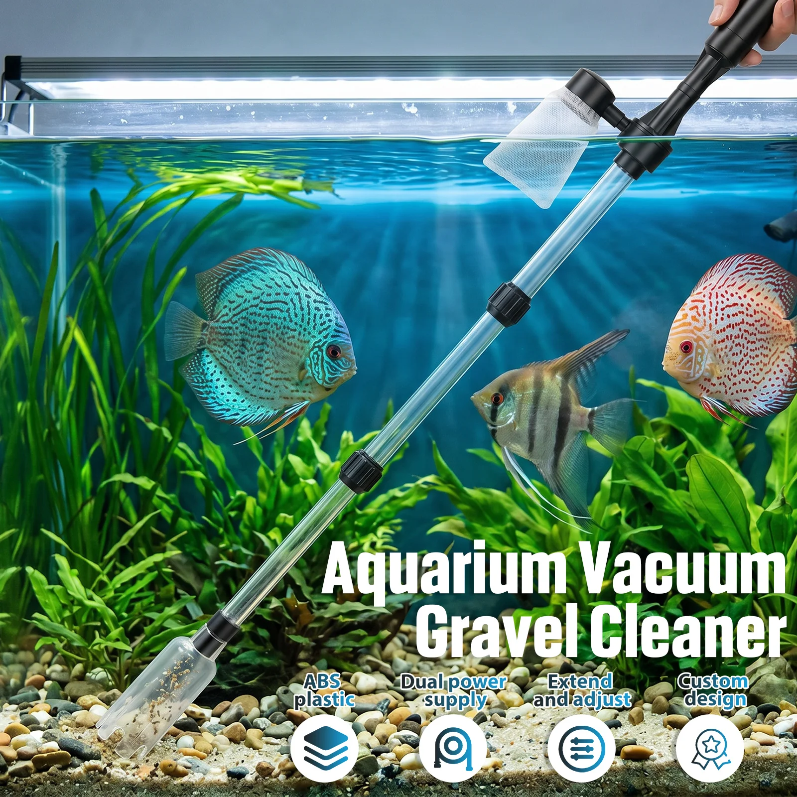 수족관 진공 자갈 청소기 3 in 1 어항 진공청소기  - Marine Aquarium Vacuum 리뷰 및 가격