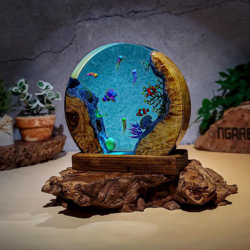 해양 수족관 생물 레진 테이블 램프 창의적인 예술 장식 - Aquarium & Marine Science Center 리뷰 및 가격