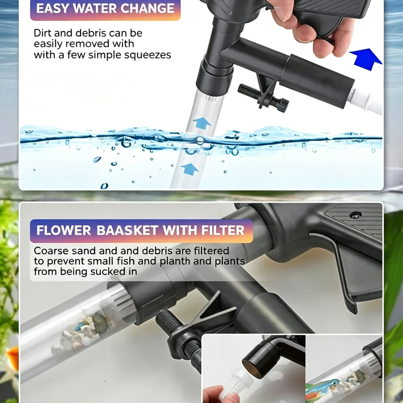 수족관 물갈이 펌프 수족관 청소 도구 진공 물갈이기 모 - Marine Aquarium Vacuum 리뷰 및 가격